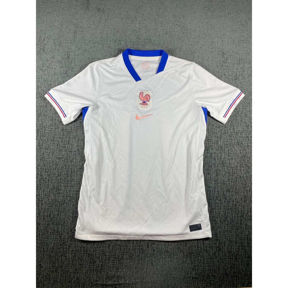 Nike France FFF Dri-FIT Soccer Jersey White Blue Kids XL Soccer Top FW242807JK